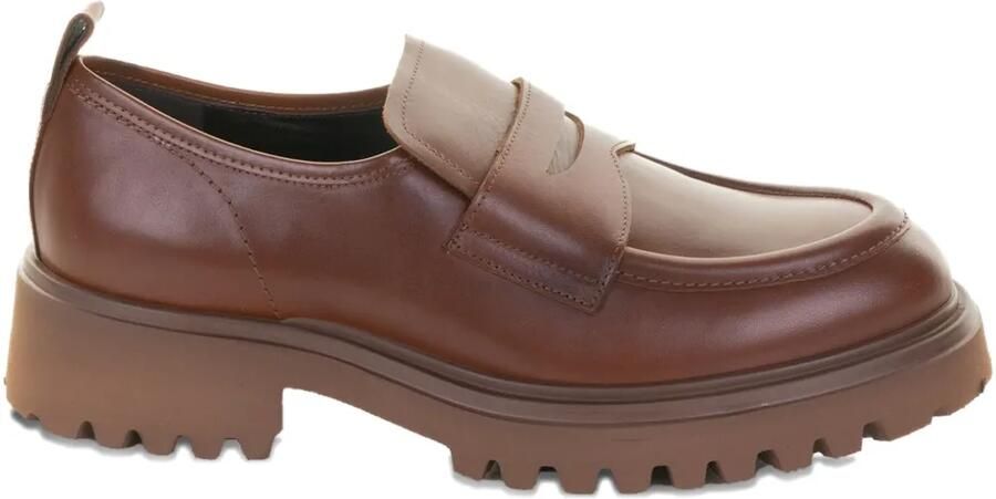 GUGLIELMO ROTTA Leren penny loafers Bruin
