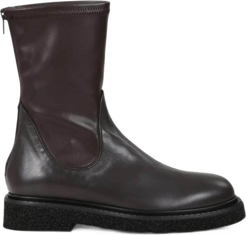 GUGLIELMO ROTTA rear zip-fastening leather ankle boots Bruin