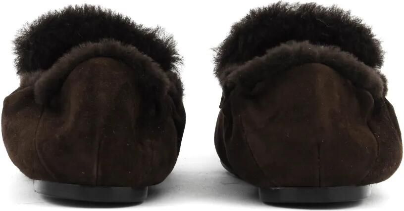 GUGLIELMO ROTTA shearling-trim suede loafers Bruin - Foto 4