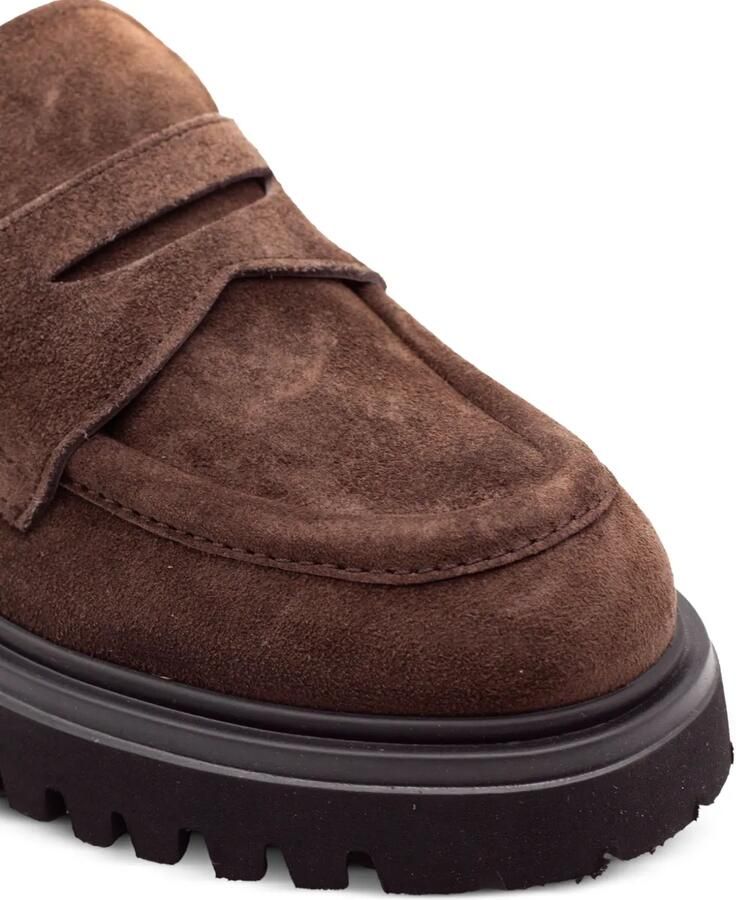 GUGLIELMO ROTTA Suède loafers met plateauzool Bruin - Foto 2