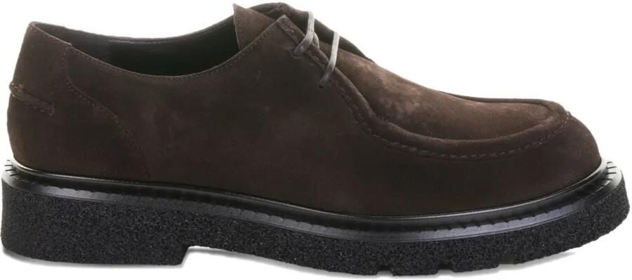 GUGLIELMO ROTTA Suède loafers met veters Bruin