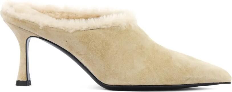 GUGLIELMO ROTTA Suède pumps met lammy afwerking Beige