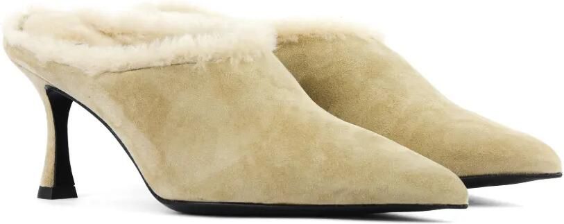 GUGLIELMO ROTTA Suède pumps met lammy afwerking Beige - Foto 5