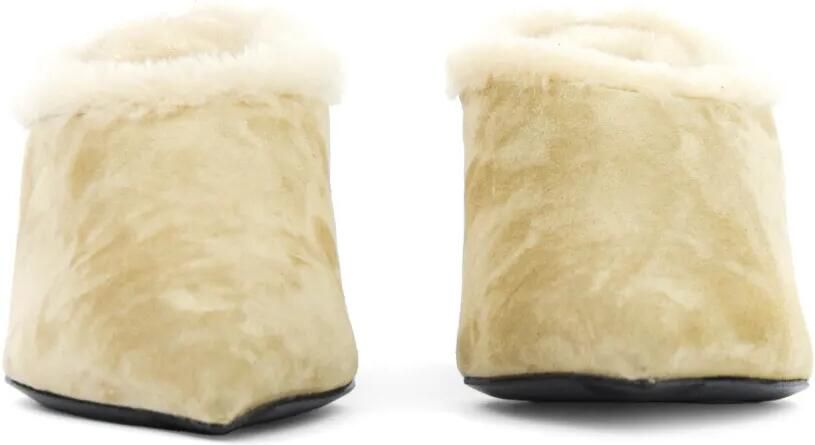 GUGLIELMO ROTTA Suède pumps met lammy afwerking Beige - Foto 3