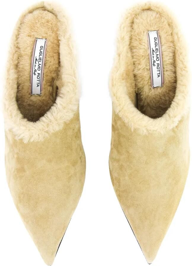 GUGLIELMO ROTTA Suède pumps met lammy afwerking Beige - Foto 2
