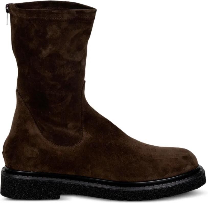 GUGLIELMO ROTTA suede rear-zip boots Bruin