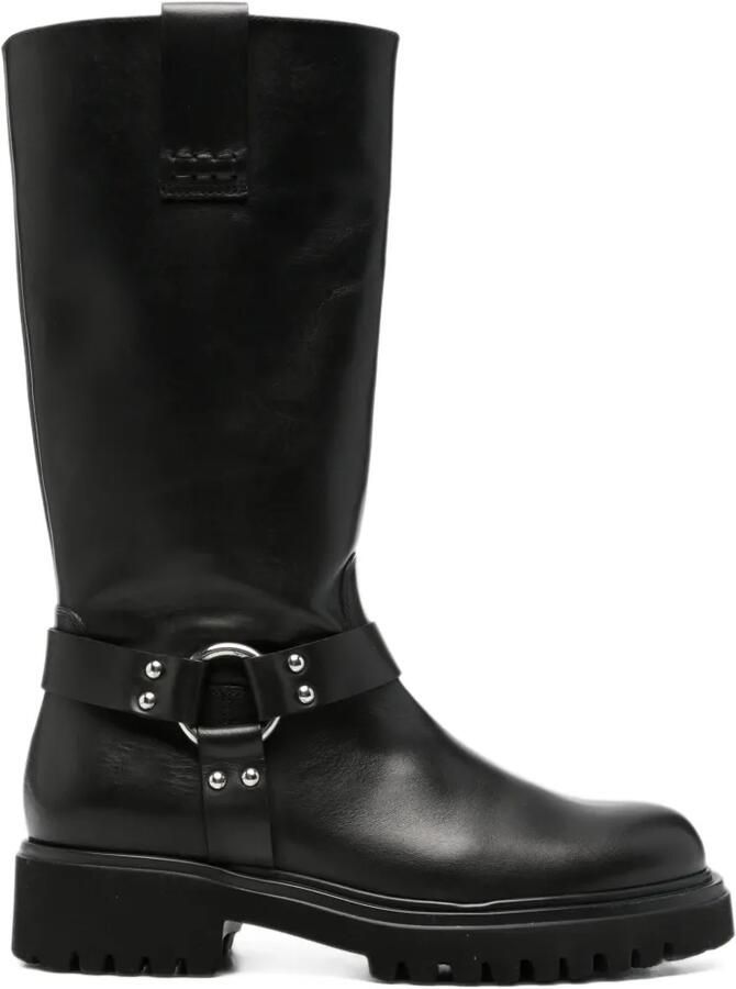 GUGLIELMO ROTTA Webster laarzen met chunky zool en harnasdetail Zwart