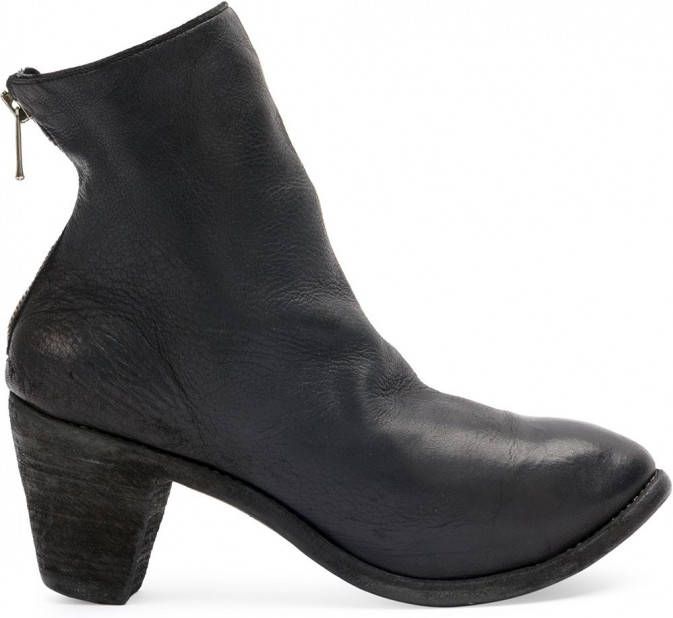 Guidi distressed heel boots Zwart