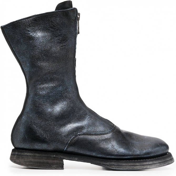 Guidi Enkellaarzen met rits Blauw