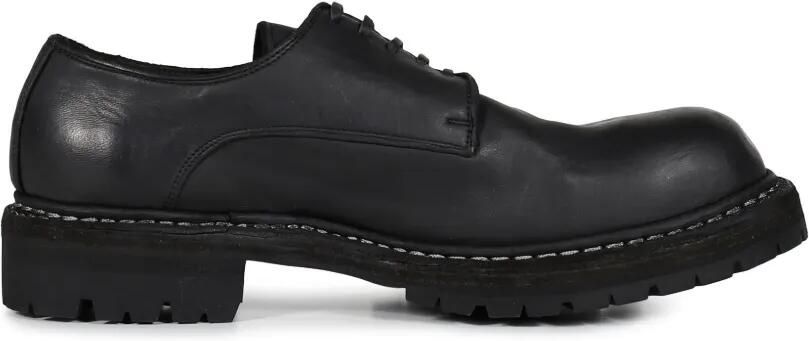 Guidi Big Daddy leren schoenen met Noorse rand Zwart