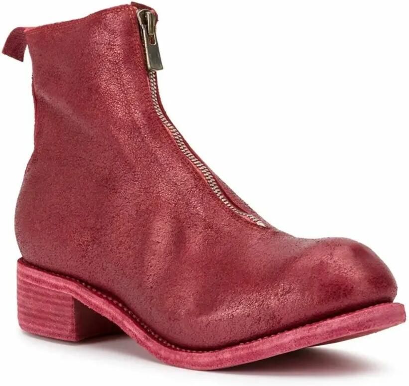Guidi coated zip ankle boots Rood