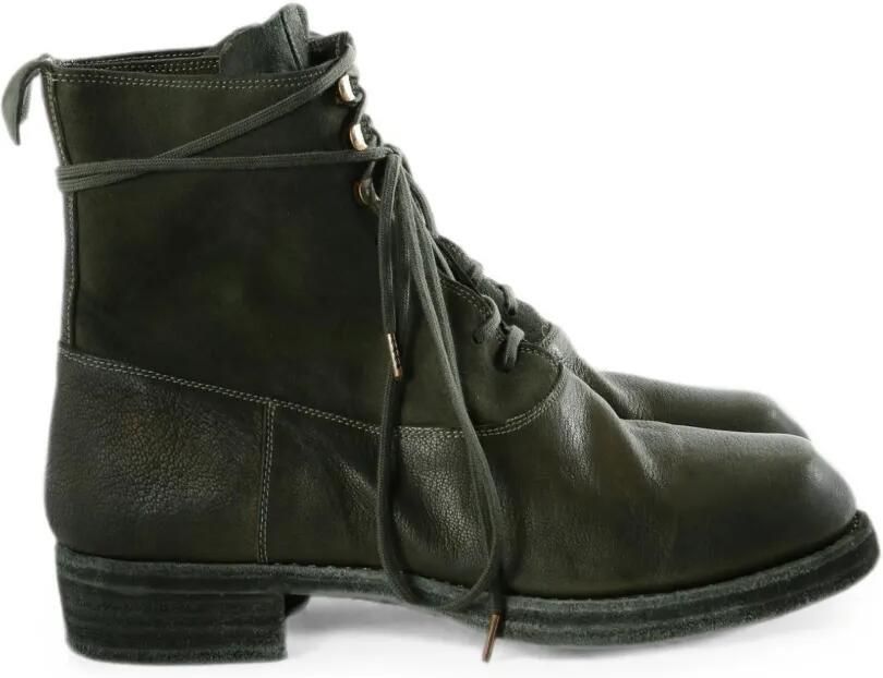 Guidi Enkellaarzen met veters Groen