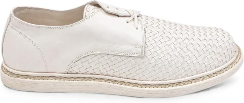 Guidi Geweven leren derby schoenen Wit
