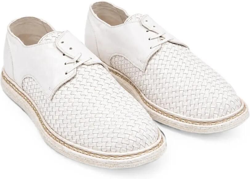 Guidi Geweven leren derby schoenen Wit - Foto 4