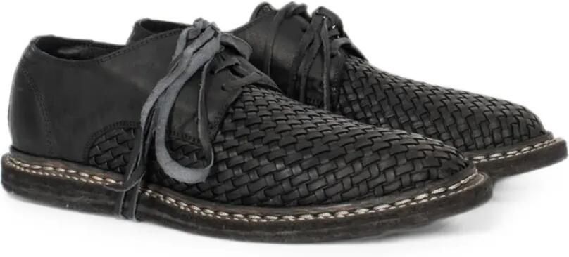 Guidi Geweven leren derby schoenen Zwart - Foto 4