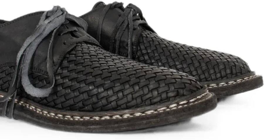 Guidi Geweven leren derby schoenen Zwart - Foto 2