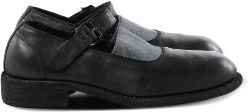Guidi Leren ballerina's met gespsluiting Zwart