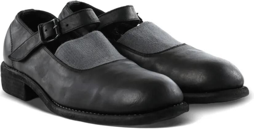 Guidi Leren ballerina's met gespsluiting Zwart - Foto 2