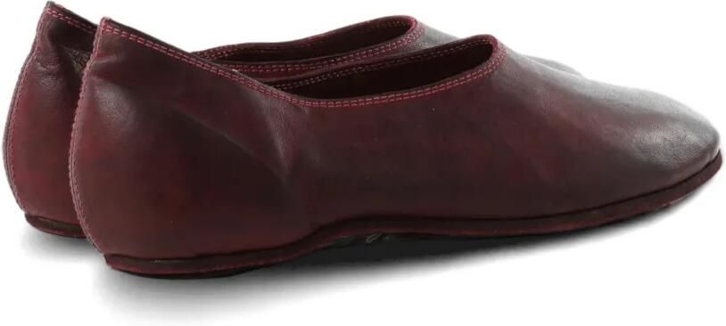Guidi Leren ballerina's met tonale stiksels Rood - Foto 3