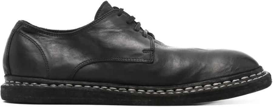 Guidi Leren derby schoenen Zwart