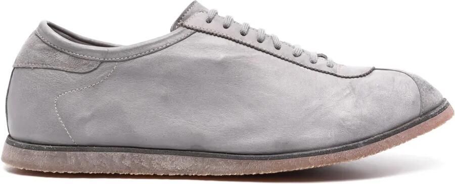 Guidi Leren vetersneakers Grijs