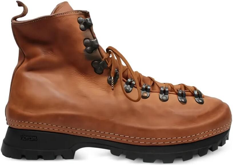 Guidi Leren wandellaarzen Bruin