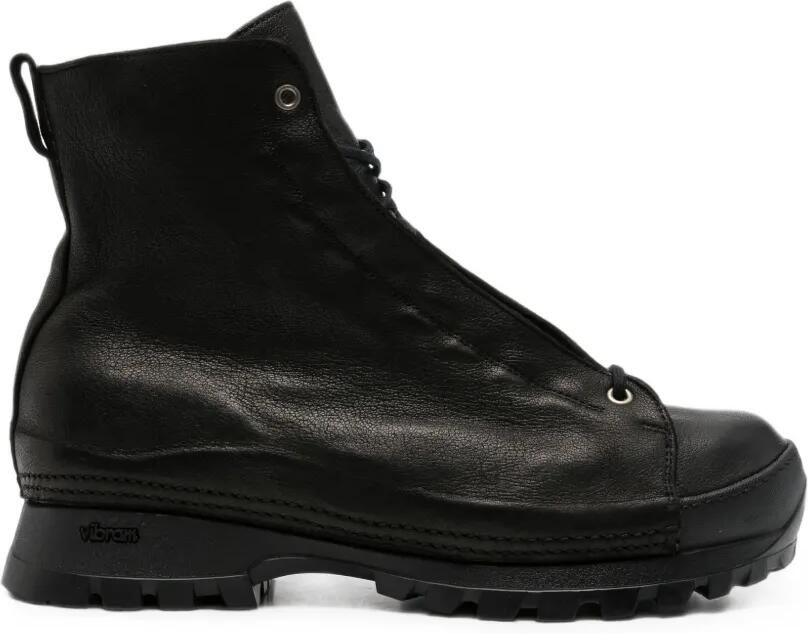 Guidi Leren wandellaarzen Zwart