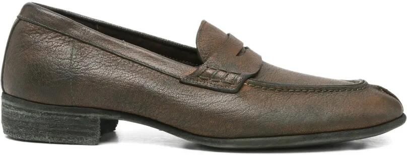 Guidi Loafers met gerafeld effect Bruin