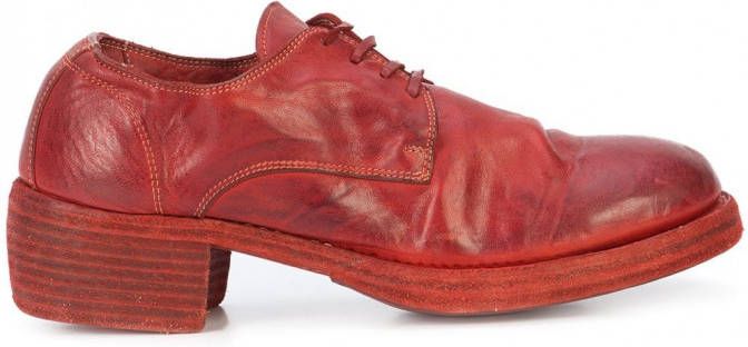 Guidi lace-up heeled shoes Rood