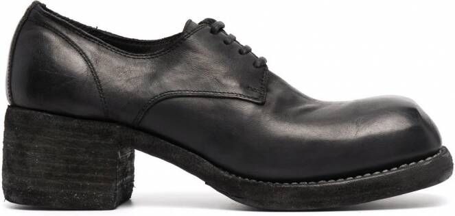 Guidi Oxford schoenen met vierkante neus Zwart