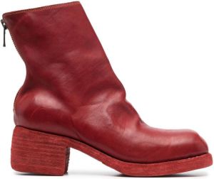 Guidi Enkellaarzen met vierkante neus Rood