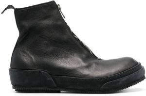 Guidi Veterlaarzen met ronde neus Zwart