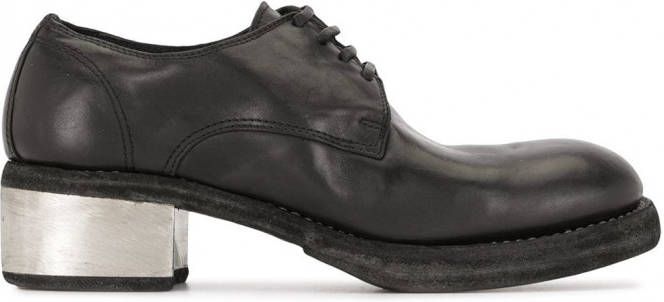 Guidi Veterschoenen met contrasterende hak Zwart