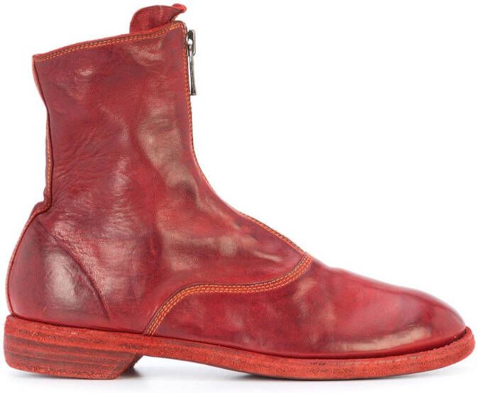 Guidi zip detail boots Rood