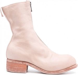 Guidi Enkellaarzen met rits Roze