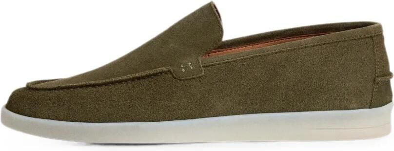 Hackett London Martins suède loafers met stiksels Groen