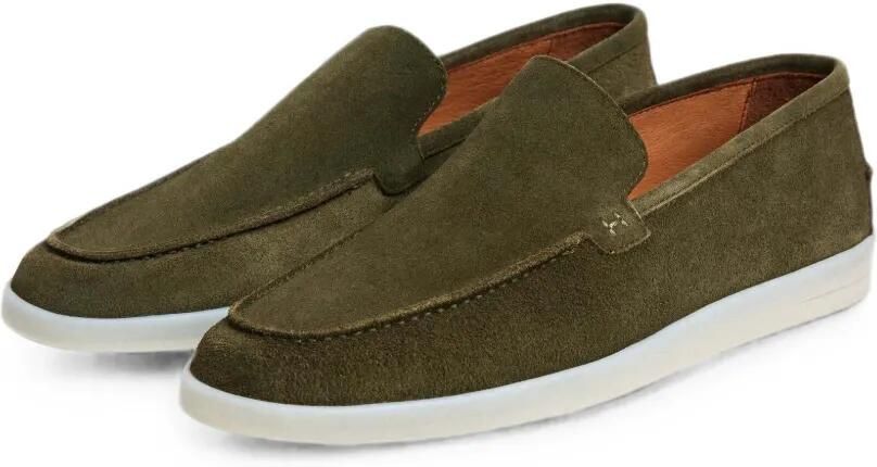 Hackett London Martins suède loafers met stiksels Groen - Foto 2