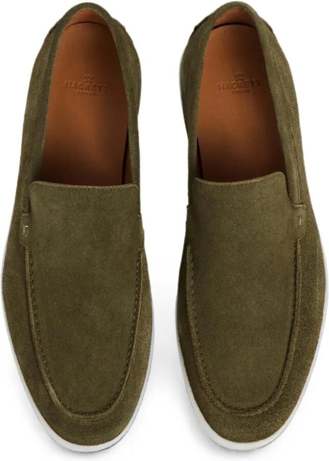 Hackett London Martins suède loafers met stiksels Groen - Foto 4
