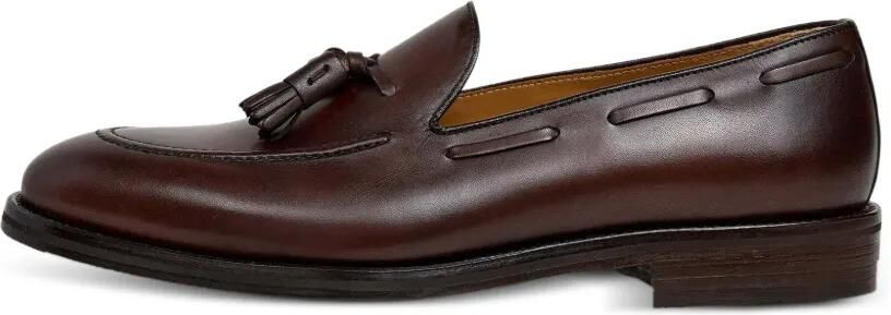 Hackett London Mayfair Crust leren loafers met kwastje Bruin