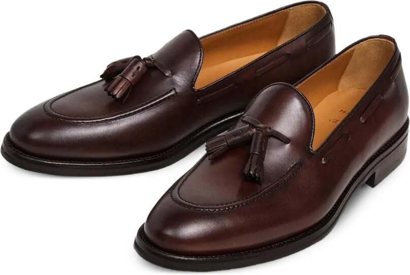 Hackett London Mayfair Crust leren loafers met kwastje Bruin - Foto 3
