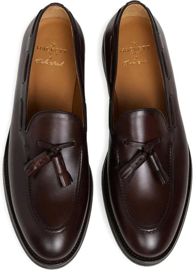 Hackett London Mayfair Crust leren loafers met kwastje Bruin - Foto 2