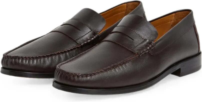 Hackett London Saddle loafers met stiksels Bruin - Foto 4