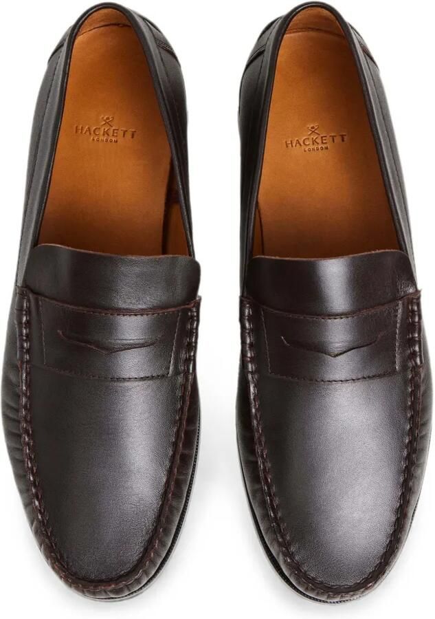 Hackett London Saddle loafers met stiksels Bruin - Foto 2