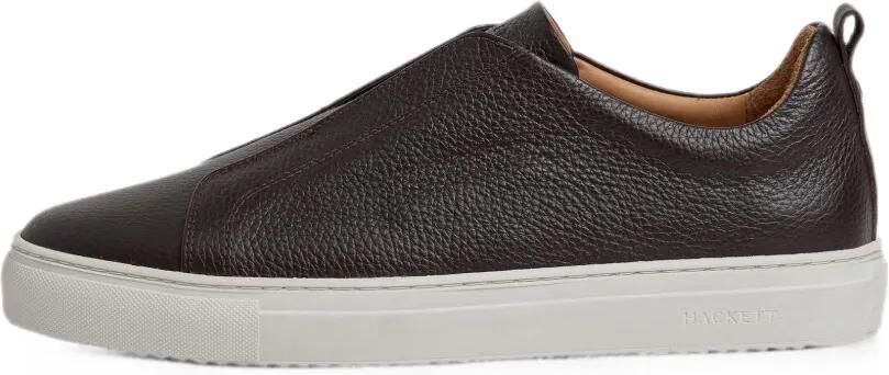 Hackett London Vision Pebble leren sneakers Bruin