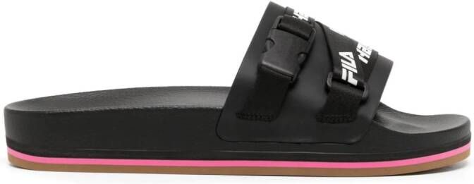 Haider Ackermann x FILA Sala leren slippers Zwart