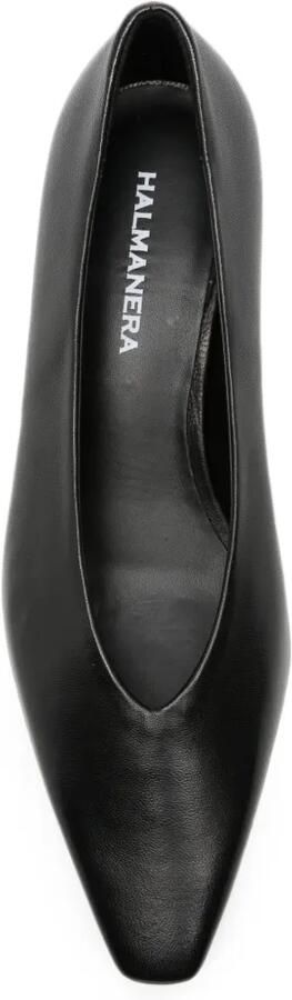 Halmanera Fern leren pumps met puntige neus Zwart