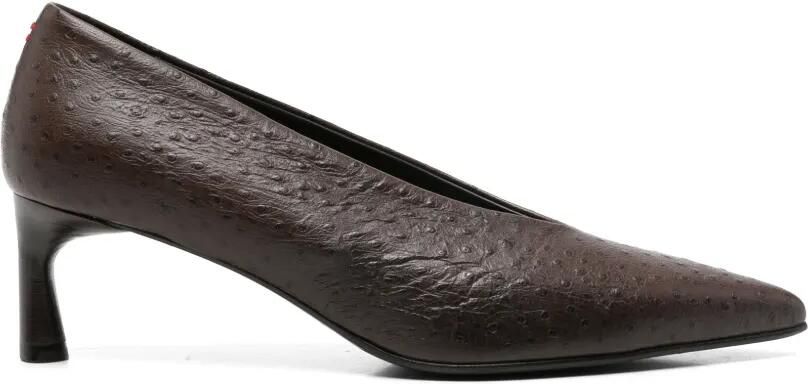 Halmanera Jade pumps met struisvogel-effect Bruin