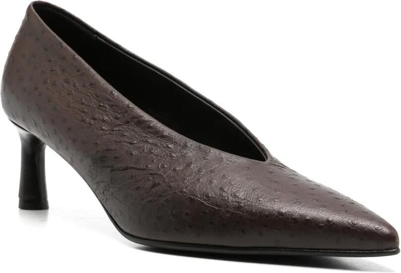 Halmanera Jade pumps met struisvogel-effect Bruin - Foto 2