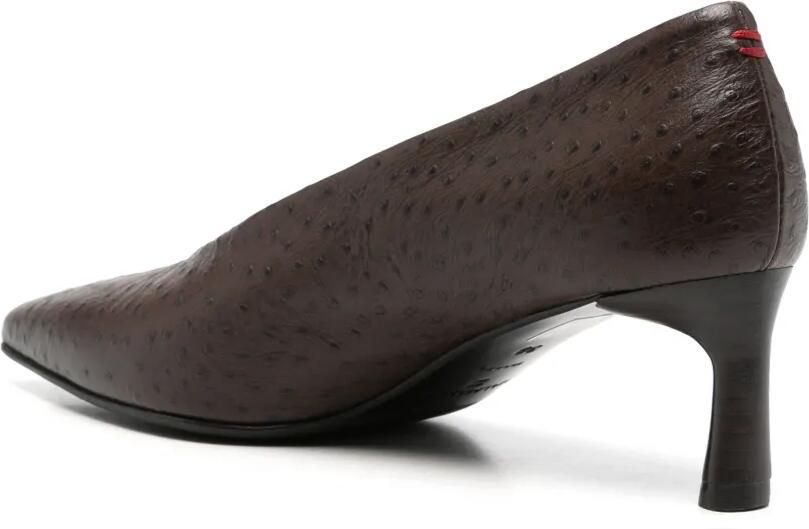 Halmanera Jade pumps met struisvogel-effect Bruin - Foto 3