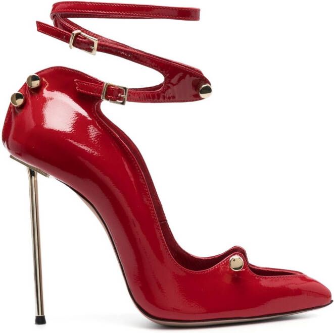 HARDOT 120mm glanzende pumps met speld Rood